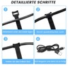 50Pcs Black Nylon Cable Ties,15x1.2cm Cable Management Hook and Loop