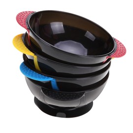 Ipetboom 4pcs Non-Slip Hair Dye Mixing Bowls Suction Cups Set Hair Coloring Bowl for Hairdressing Tinting Dyeing Salon Easy to Use Random Color