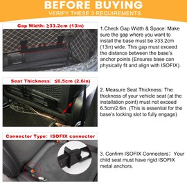 Car Seat Latch Anchor Kit - Converts Older Cars to ISOFIX Compatibility Interface, Child Safety Car Seat Adapter Tether Bracket Mount for Vehicles Heavy-Duty Steel Easy Install (Check Size Before Buy)