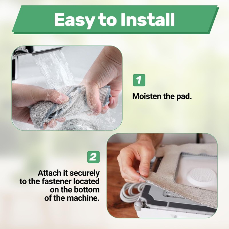 Pack of 8 Washable Cleaning Pads for Ecovacs W1, Microfibre
