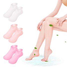 3 pares de calcetines de silicona para pies agrietados secos para mujeres, calcetines hidratantes de spa más gruesos, calcetines de loción no atados p