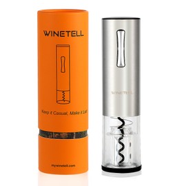 WINETELL Electric Wine Opener, Rechargeable Automatic Corkscrew Remover with One-Click Button, Reusable Wine Bottle Openers for Home, Kitchen, Party, Bar, Wedding