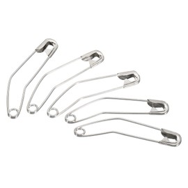 MECCANIXITY Safety Pins 2.24 Inch Metal Nickel Plated Curved Sewing Pins Quilting Knitting Bending Basting Pin for Blankets Skirts Crafts Brooch Making Silver Tone 50Pcs