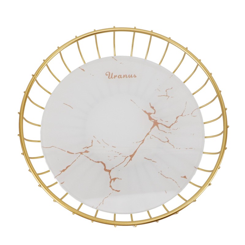 Round Fruit Basket Large Capacity Hollow Metal Fruit Bowl Stand