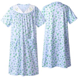 Ficlwigkis 10 Pcs Old Lady Costume for Girls Kids,100 Days of School Costume for Girls Grandma Costume with Wig Cardigan (Blue, XL)