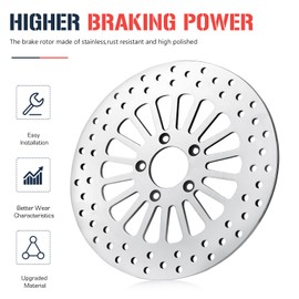 11.8" Front Rear Brake Discs Rotors for Harley Davidson Touring Models for Road King for Street Glide for Road Glide for Ultra Limitid with Bolts Set Round Holes Stainless Steel Disc 2008-2013