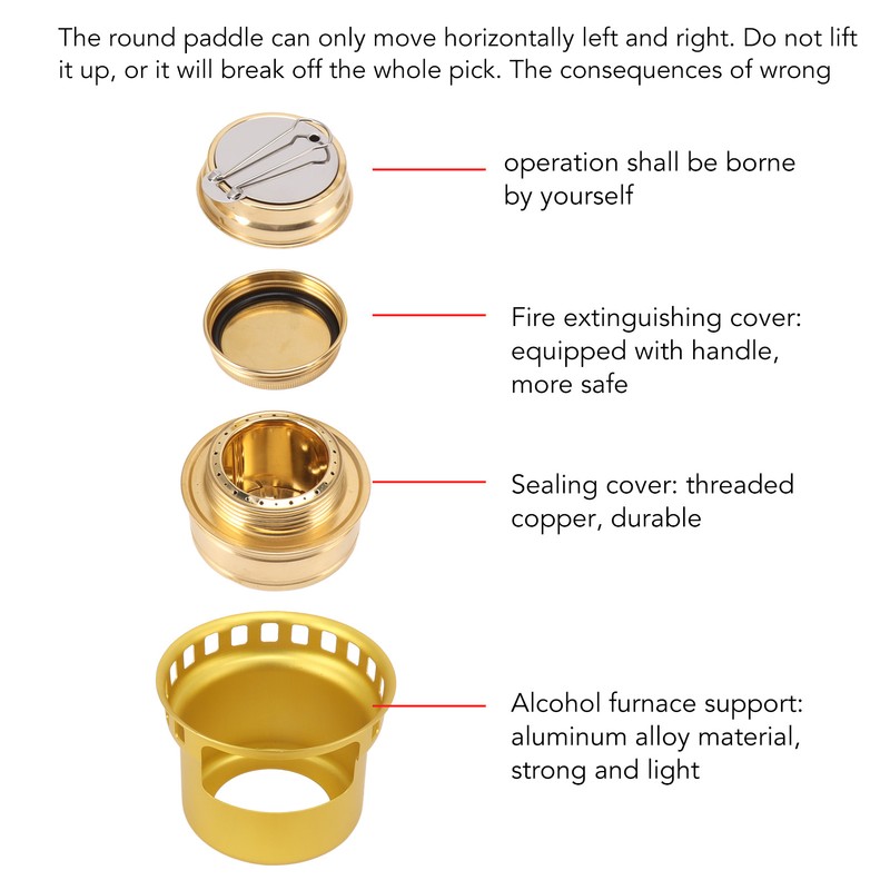 Spirit Burner Copper Windproof Portable Aluminium Alloy Alcohol Backpacking Stove