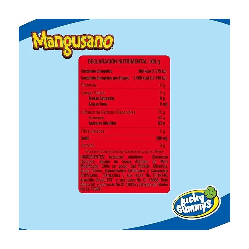 Lucky Gummys Mangusano Gomitas de Mango Enchilado 1kg