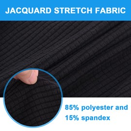 Stretch Office ​Chair Seat Covers with Armrest Sleeve​, Jacquard Pattern High Back Computer Chair Slipcovers Removable Stretchable Covers Armchair Covers for Universal Rotating Boss Chair