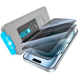 KUZOOM 2 Pack Privacy Screen Protector for iPhone 15, 9H+ Tempered Glass Anti Spy Private Film, Easy Installation, Auto Alignment Dust Removal, Military-Grade Protection, Bubble-Free