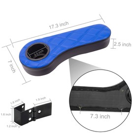 NOKINS Golf Cart Diamond Flip Armrest with Cup Holder, No Drilling, Inward Installation for Club Car EzGo Yamaha Rear Seat Kit Blue&Black