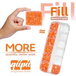 qiipii Neon Orange AB Resin Rhinestones for Crafting 3mm 4mm 5mm Orange Red Flatback Jelly Stones SS10 SS16 SS20 Diamonds Gems Charms for Nails Face Eyes Makeup Tumblers Bottles Crafts Clothes Shoes