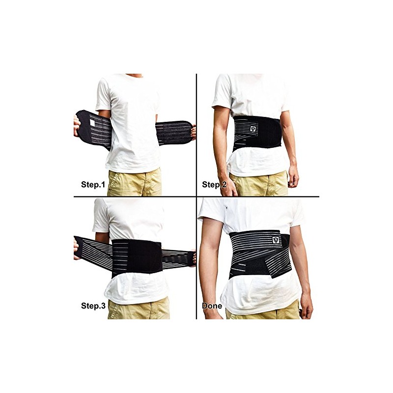 Vital Salveo-Adjustable Germanium and Charcoal Lower Back Support Relieve Back