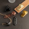 Goo-Ki 6 Pack Brushed Brass Cabinet Knobs with Backplate Zinc