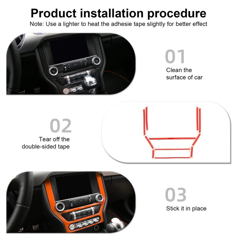 CheroCar for Mustang Center Console Navigation Screen Panel Cover Frame