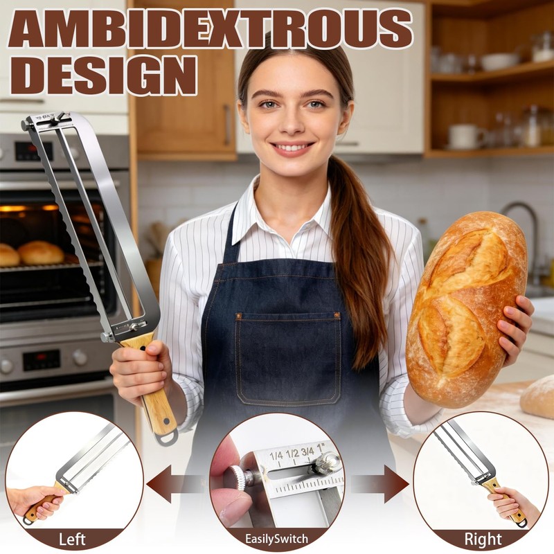 Adjustable Bread Slicer for Perfect Slices - Bread Knife for