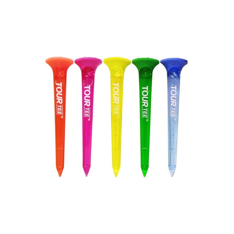 TOUR TEE LARGE NEONS 5 PACK GOLF TEES