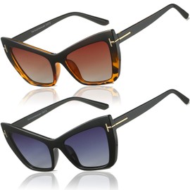 LEDING&BEST Sunglasses Polarized for Men Women Lightweight Classic Retro Cat Eye Style sun glasses UV Protection