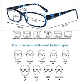 Henotin 5-Pack Reading Glasses Blue Light Blocking Anti Eyestrain Computer Reading Glasses for Women and Men Readers (5 Pack Tortoise, 1.50, Diopters)
