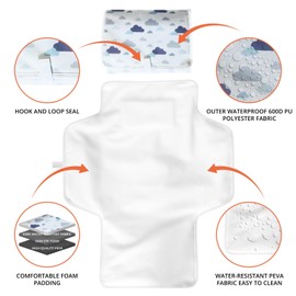 Husbuy Portable Changing pad for Baby - Travel Changing mat for Mom and Dad -Ideal to give as a Newborn Shower Gifts Gift