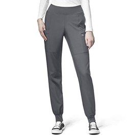 Women's Comfort Waist Cargo Jogger Scrub Pant, Pewter, 4X