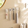 4 PCS Toothbrush Holder Wall Mounted with Cover for Bathroom,