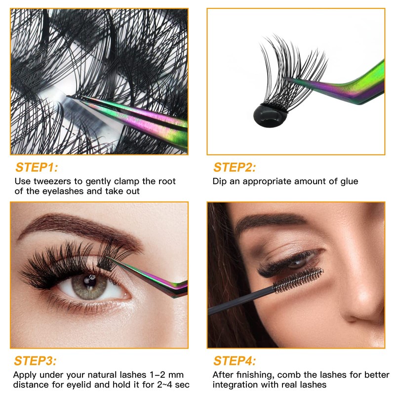 Cluster lashes 72 Clusters B&Q Lash Clusters C D Curl