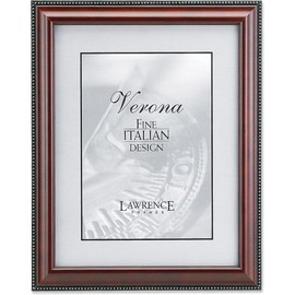 Lawrence Frames Walnut Finish 4x6 Picture Frame - Gold Bead Design