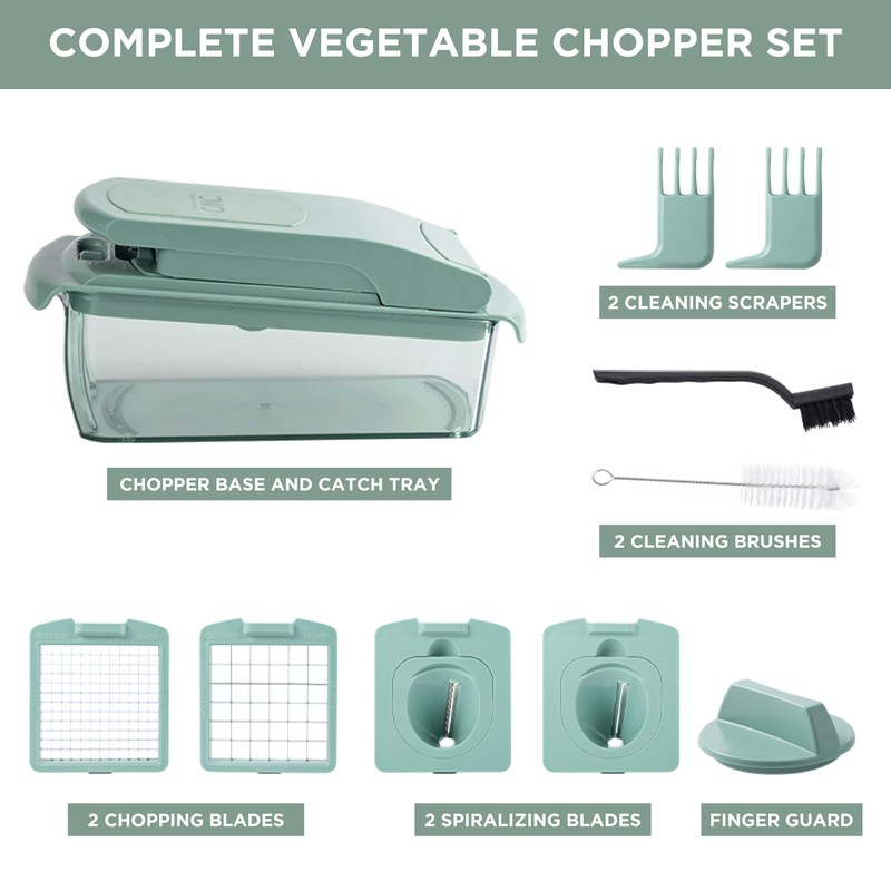 ook with Color Vegetable Chopper - Multifunctional 11 in 1