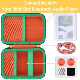 co2CREA Hard Case Compatible with Yoto Mini Kids Audio Music Player Children Speaker Plays Audiobook Cards Radio and Card Case Hold up to Yoto 36 Cards
