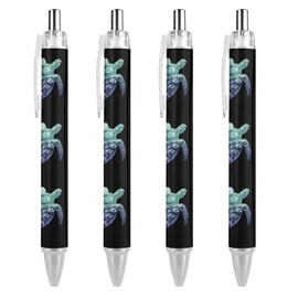 Ocean Life Sea Turtle Retractable Ballpoint Pen 0.5mm Bold Point Blue Ink Pens Premium Quality Writing Instrument 4 PCS
