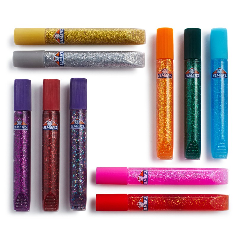 ELMERS E199 Elmer's 3D Washable Glitter Glue Pens, Classic Rainbow,