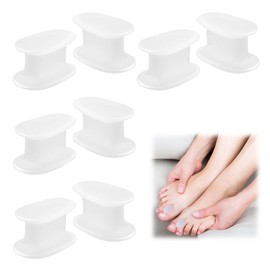 Weich Zehentrenner, Gel Zehenspreizer, Zehenspreizer Hallux, Hallux Valgus Zehenspreizer, Silikon Zehenschutz, Verbessertes Zehenspreizer, Gel Zehenkappen, Silikon Ballenzehen Korrektur, 8 Stück