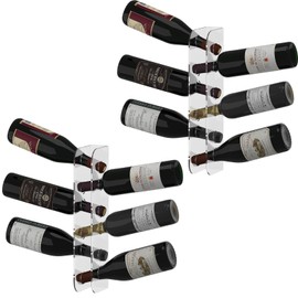 NETRCRHOM Acrylic Wine Rack Wall Mounted (12 Bottles), Modern Minimalist Wine Storage Organizer Display Holder, Small Corner Hanging Bottle Holder for Kitchen, Dining Room, Bar