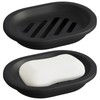 Qudubuy 2-Pack Plastic Soap Holders with Drip Tray, Double Layer