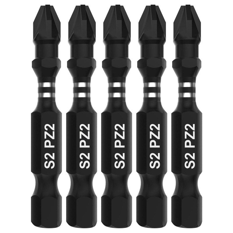 5 x SabreCut SCPZ250_5 50mm PZ2 Impact Screwdriver Driver Bits