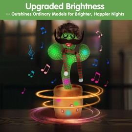 Ucikik Dancing Talking Cactus Toy for Baby, Singing Cactus with 120 Song+Dancing+Recording+LED, Recording Repeats What You Say Mimicking Toy 0-6 6-12 Months+ Babies 1 2 3 Year Old Boys Girls Toddlers