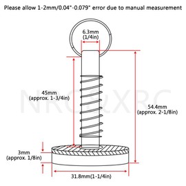 NRC&XRC Pair of Stainless-Steel 316 Hatch Cover Pull Handle with Spring Hidden Pin Button for Fishing Boat Yacht Dia.:1/4”,Total Length:2-1/8 （2PCS）