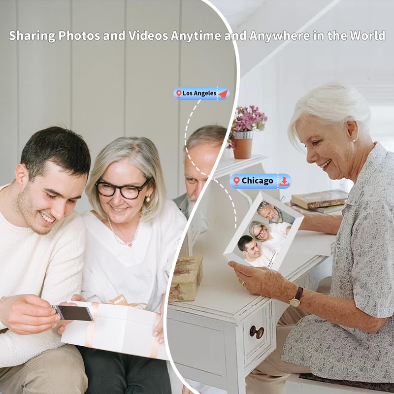 ybest Frameo 10.1" Digital Picture Frame White, Smart WiFi Digital