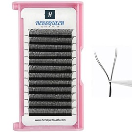 HERSQUEEN Y Shape YY Lash Extensions C Curl 0.07mm Mix Length 8-16mm Premade 2D Fans Volume Lash Extensions Handmade Faux Mink Eyelashes Soft Natural False Lashes(C 0.07 8-16mm)