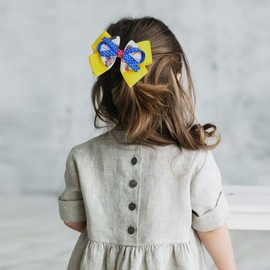 School Hair Bow Clips for Girls Back to School Hair Clip Hair Pin 2 Pack TSFJ54 (Yellow)