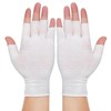 4 pares de guantes blancos sin dedos, guantes hidratantes de