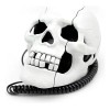 TechMel Telefono De Casa Fijo Forma De Craneo Calavera Blanca