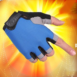 BrightGlow Breathable Fitness Gloves Weightlifting Gloves for Men and Women Half Finger Gloves Non-Slip Sports Gloves Cycling Gloves Training Gloves Blue (Plus) M