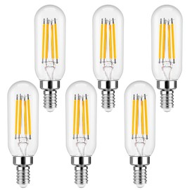 DiCUNO E12 Candelabra Bulb 40 Watt, E12 LED Bulb Dimmable, Warm White 2700K, T6 LED Type with Candelabra Base, Vintage Filament Edison Light Replacement for Chandelier, Ceiling Fan, Pendant, 6-Pack