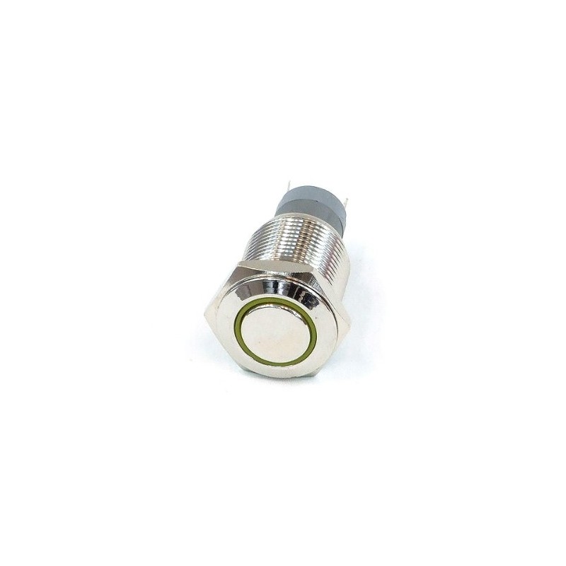 Phobya push-button vandalism-proof/bell push 16mm stainless steel, orange ring lighting