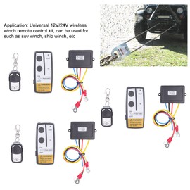 12V 24V Recovery Wireless Winch Remote Control Kit for Truck ATV SUV Handset Switch Controller Universal Electric Smart Winch Wireless Remote Control Switch Set with 3 Receivers 3 Remote Keys