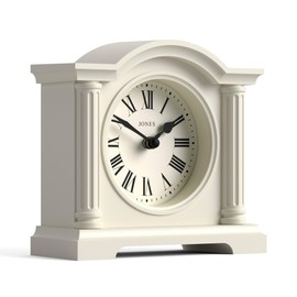 Jones Clocks® Kensington mantel clock | Classic arch top clock | Pale cream | Stylish & contemporary | Ideal for desk, mantelpiece, bookshelf or bedside