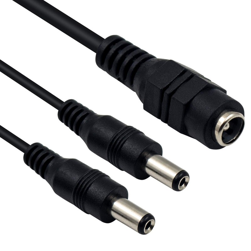 Duttek CCTV Power Splitter Cable, DC 5.5 x 2.1 mm,