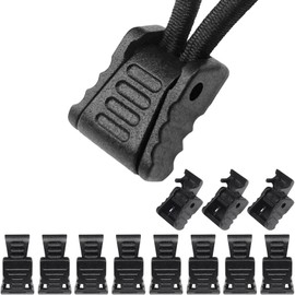 DLLM Cord End Stopper Strong Cord Stopper for 2mm 2.5mm Cord Cord Pull Pull Fastener Rope End Cap Paracord End Stopper 12pcs 12E321C Black